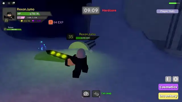 Dungeon Quest Reborn lobby social / inventory context before trades